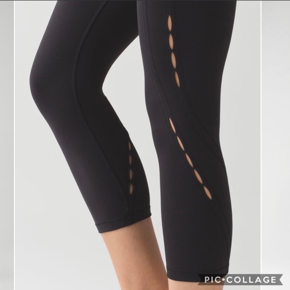lululemon athletica Pants - Lululemon Black Wunder Under Hi Rise Peek